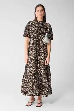 Wehkamp Shoeby maxi jurk met panterprint bruin aanbieding