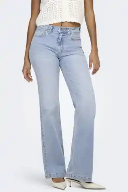 Wehkamp ONLY Onltess Mw Flare Braided Dnm flared jeans light blue denim aanbieding