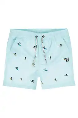 Wehkamp Tumble 'n Dry zwemshort lichtblauw met all over print aanbieding