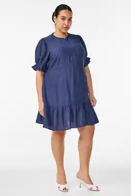Wehkamp Zizzi viscose zomerblousejurk Plus Size - donkerblauw aanbieding