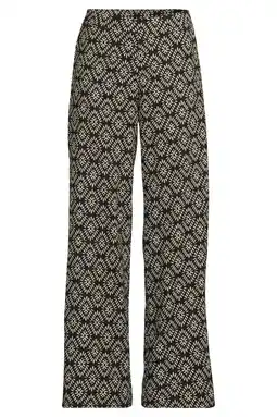 Wehkamp Anytime jersey crinkle wide leg broek met all-over print aanbieding
