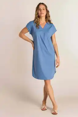 Wehkamp Ivy Beau midi jurk travelstof blauw aanbieding
