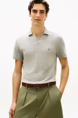Wehkamp Tommy Hilfiger regular polo grijsgroen aanbieding