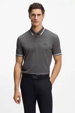 Wehkamp BOSS regular polo antraciet aanbieding