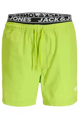 Wehkamp JACK & JONES PANTS STUDIO zwemshort met logo limegroen aanbieding