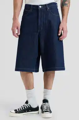 Wehkamp Lee baggy short dark blue denim aanbieding
