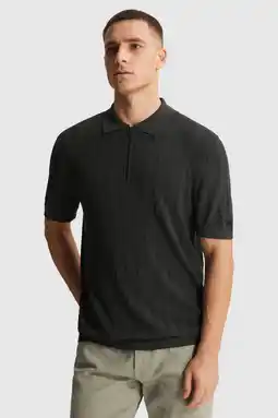 Wehkamp Cast Iron regular polo gebreid zwart aanbieding