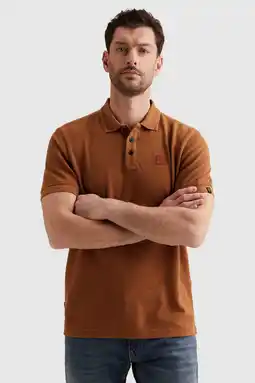 Wehkamp PME Legend regular polo gebreid donker oranje aanbieding