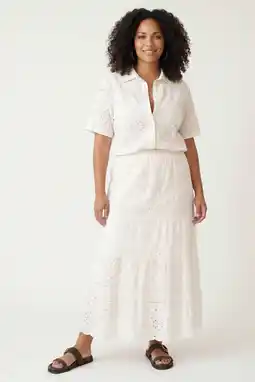 Wehkamp Tramontana broderie maxi rok - ecru aanbieding