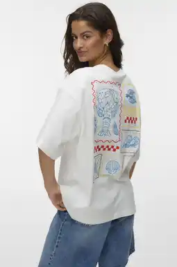 Wehkamp VERO MODA T-shirt met backprint ecru aanbieding
