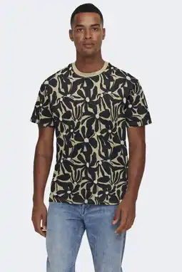 Wehkamp ONLY & SONS regular T-shirt beige aanbieding