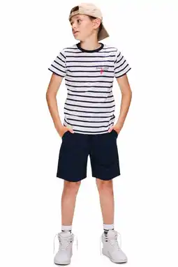 Wehkamp Retour Jeans bermuda shorts met linnen donkerblauw aanbieding