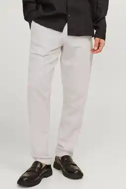 Wehkamp JACK & JONES PANTS STUDIO JPSTACE tapered chino met linnen zand aanbieding