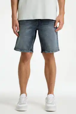 Wehkamp CHASIN' Evan.S Smoke regular short dark blue denim aanbieding