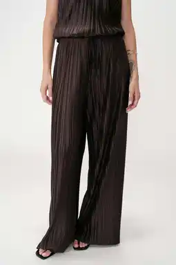 Wehkamp Grace & Mila wide leg regularwaist broek donkerbruin aanbieding