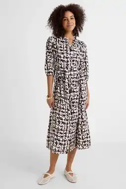 Wehkamp Ruby maxi overhemdjurk met linnen en all-overprint aanbieding