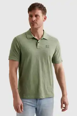 Wehkamp PME Legend regular polo met ingebreid patroon groen aanbieding