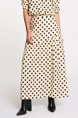 Wehkamp Morgan maxi rok met stippen ecru aanbieding