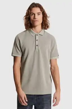 Wehkamp Cast Iron regular polo gebreid grijs aanbieding