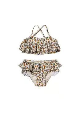 Wehkamp Salted Stories crop bikini met ruches ecru aanbieding