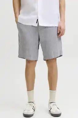 Wehkamp JACK & JONES PANTS STUDIO JPSTACE tapered chino short met linnen blauw aanbieding