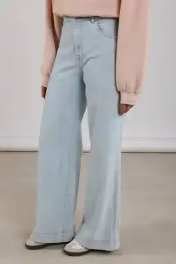 Wehkamp NUKUS highwaist wide leg jeans light blue denim aanbieding