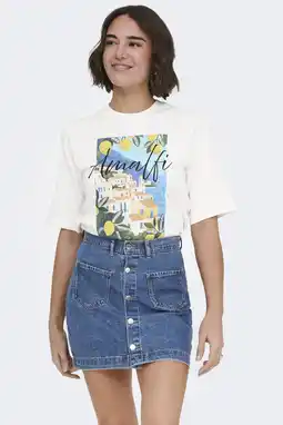 Wehkamp ONLY T-shirt ecru aanbieding
