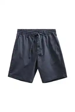 Wehkamp Anerkjendt regular casual short met linnen donkerblauw aanbieding