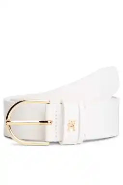 Wehkamp Tommy Hilfiger leren riem Essential Effortless ecru aanbieding