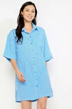 Wehkamp LOLALIZA gestreepte blousejurk blauw aanbieding