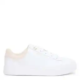 Wehkamp Tommy Hilfiger leren sneakers wit/creme aanbieding