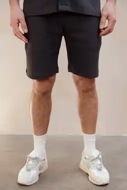 Wehkamp Kultivate Ezra regular casual short antraciet met textuur aanbieding