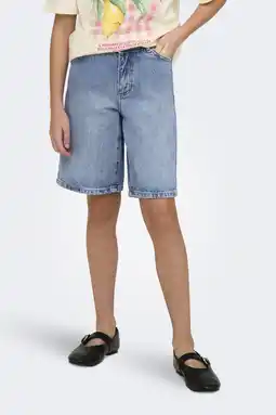 Wehkamp KIDS ONLY GIRL denim wide leg short light blue denim aanbieding