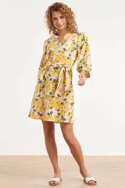 Wehkamp Smashed Lemon zomerjurk met print - geel aanbieding
