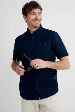 Wehkamp Matinique katoenen regular fit overhemd - donkerblauw aanbieding