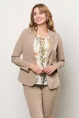 Wehkamp Co Woman regular highwaist casual broek taupe aanbieding