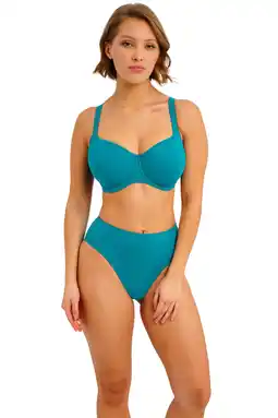 Wehkamp Freya high waist bikinibroekje Jewel Cove turquoise aanbieding