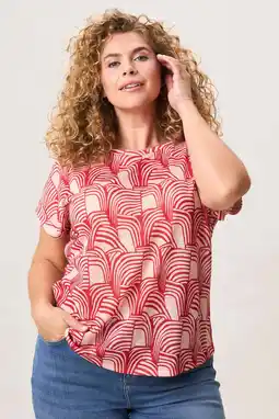 Wehkamp Miss Etam Plus top met print - rood aanbieding