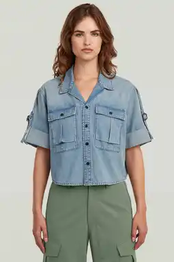 Wehkamp G-STAR Boxy Relaxed Shirt denim blouse - lichtblauw aanbieding
