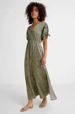 Wehkamp Ruby maxi satijnen jurk met all-overpint aanbieding