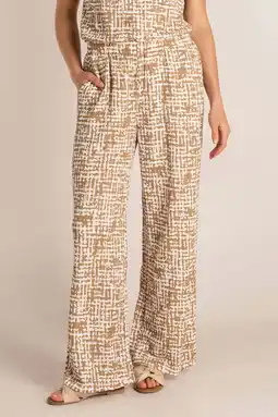 Wehkamp Ivy Beau wide leg regularwaist broek beige aanbieding