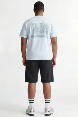 Wehkamp JACK & JONES PLUS SIZE regular fit T-shirt met backprint - lichtblauw aanbieding
