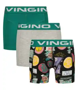 Wehkamp Vingino boxershort - groen/multicolor (set van 3) aanbieding