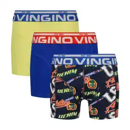 Wehkamp Vingino boxershort - blauw/geel/multicolor (set van 3) aanbieding