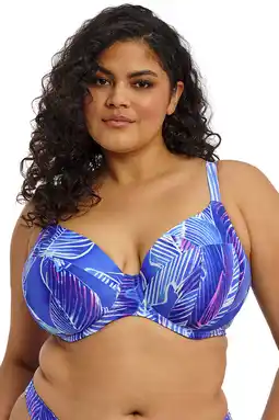 Wehkamp Elomi niet-voorgevormde beugel bikinitop Maluku Island blauw aanbieding