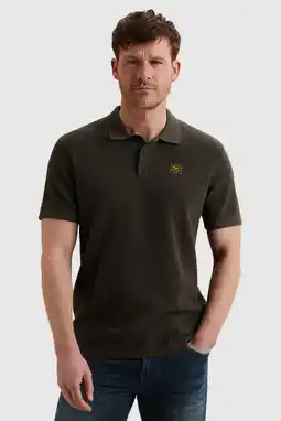 Wehkamp PME Legend regular polo gebreid donkergroen aanbieding
