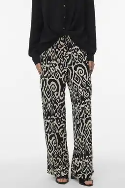 Wehkamp VERO MODA wide leg regularwaist casual broek zwart aanbieding