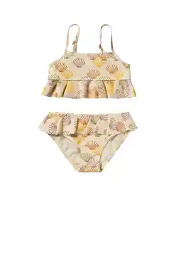 Wehkamp Salted Stories crop bikini met ruches ecru aanbieding