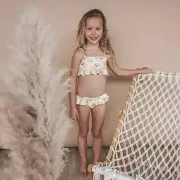 Wehkamp Salted Stories crop bikini met ruches ecru aanbieding