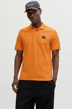 Wehkamp JACK & JONES regular polo met textuur oranje aanbieding